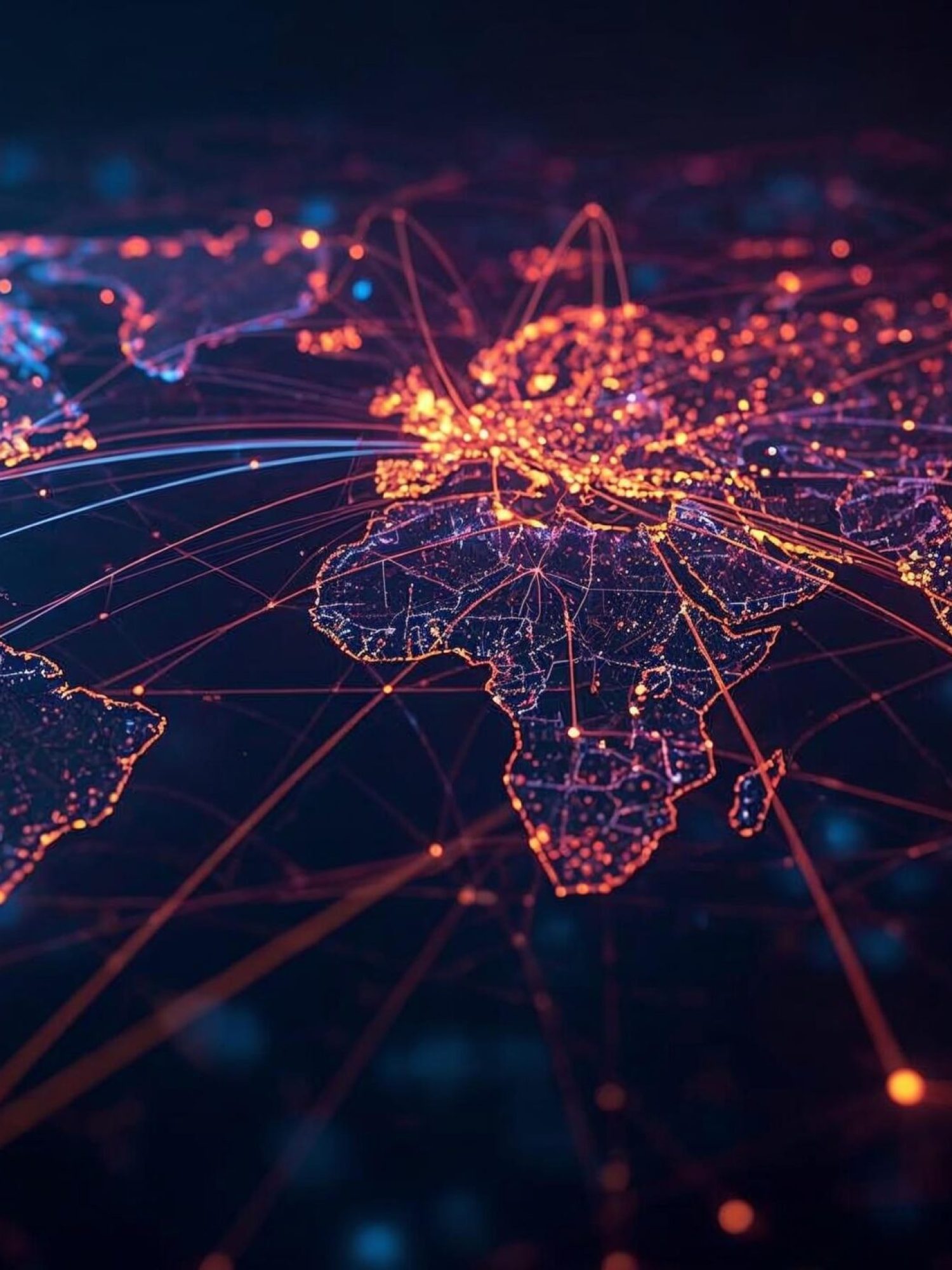 Dijital network _ bağlantı hatları ile global trade vurgusu