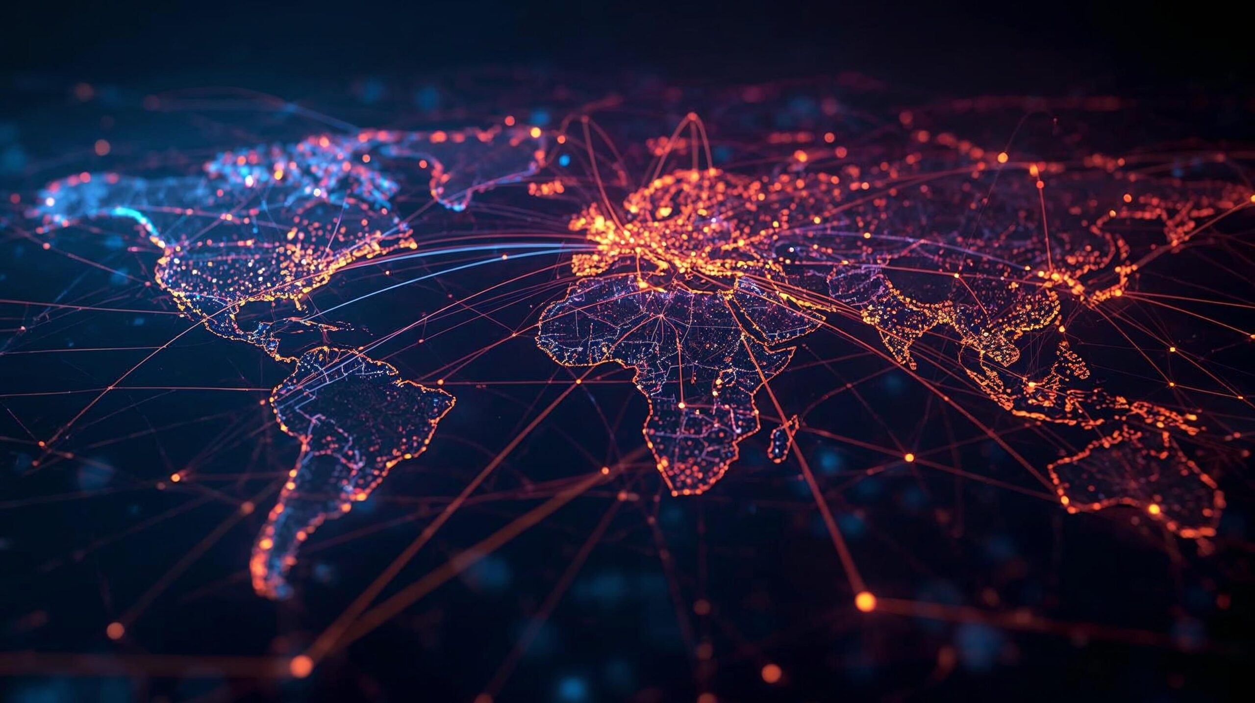 Dijital network _ bağlantı hatları ile global trade vurgusu